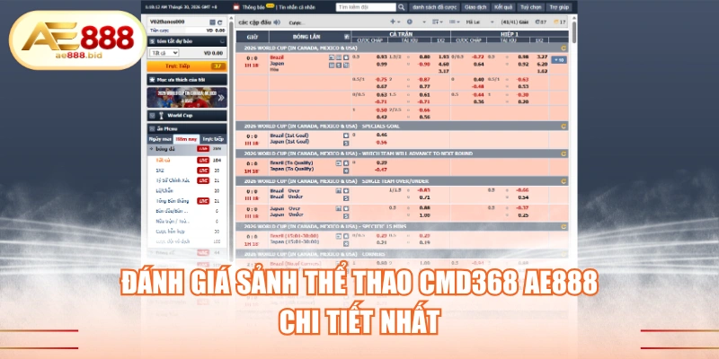 đánh giá sảnh thể thao CMD368 AE888
