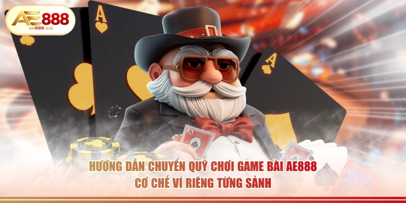 Hướng dẫn chuyển quỹ chơi game bài AE888 cơ chế ví riêng từng sảnh.