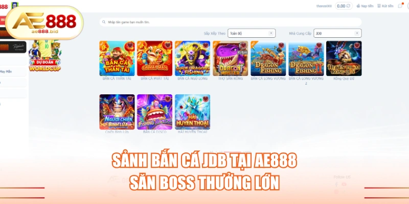Sảnh bắn cá JDB tại AE888