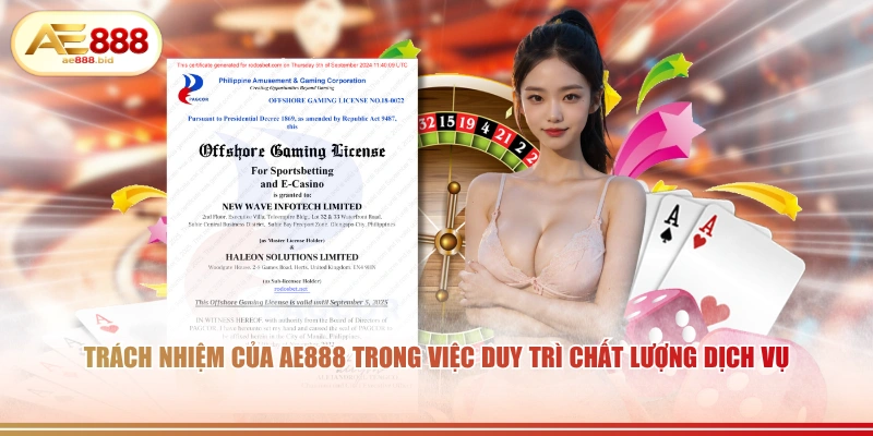 Trách nhiệm của AE888 trong việc duy trì chất lượng dịch vụ 